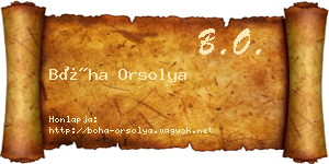 Bóha Orsolya névjegykártya